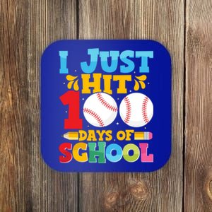 I Just Hit 100 Days Of School Baseball 100th Day Cute Gift Coaster