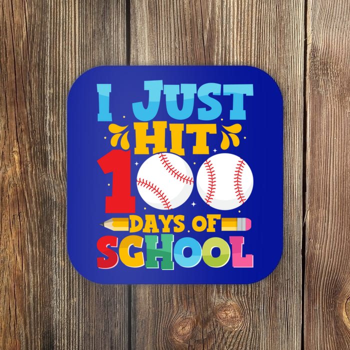 I Just Hit 100 Days Of School Baseball 100th Day Cute Gift Coaster