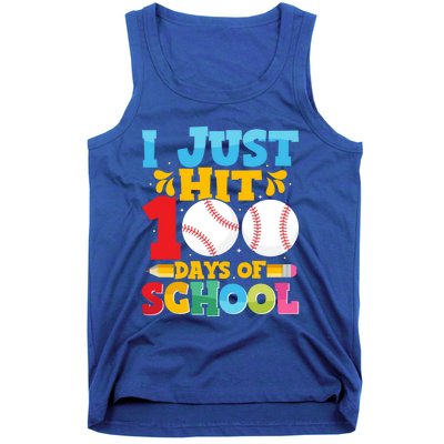 I Just Hit 100 Days Of School Baseball 100th Day Cute Gift Tank Top