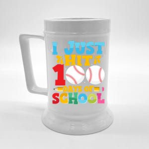 I Just Hit 100 Days Of School Baseball 100th Day Cute Gift Beer Stein