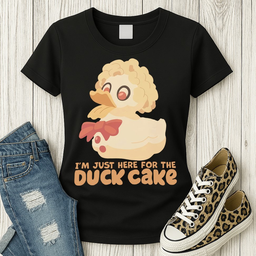 I Just Here For The Duck Cake Snack Womens T-Shirt