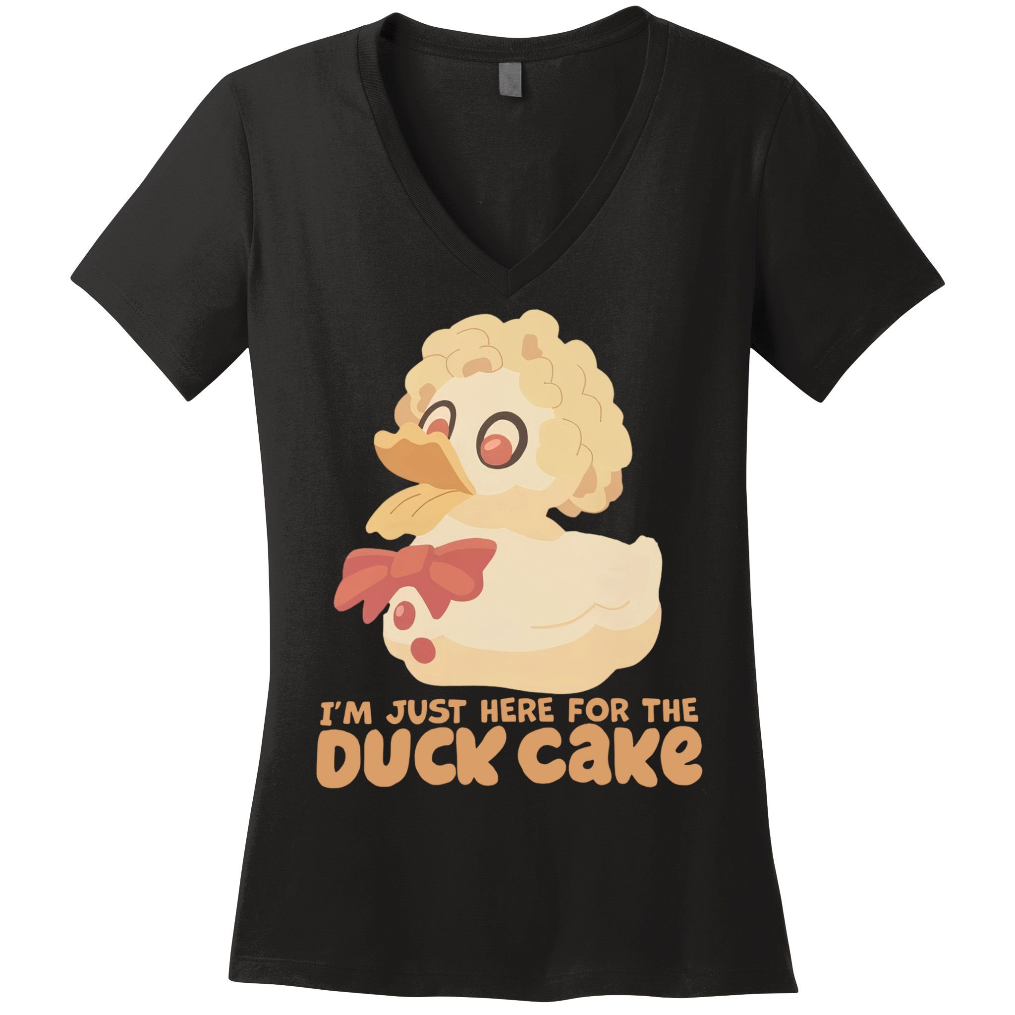I Just Here For The Duck Cake Snack Women's V-Neck T-Shirt