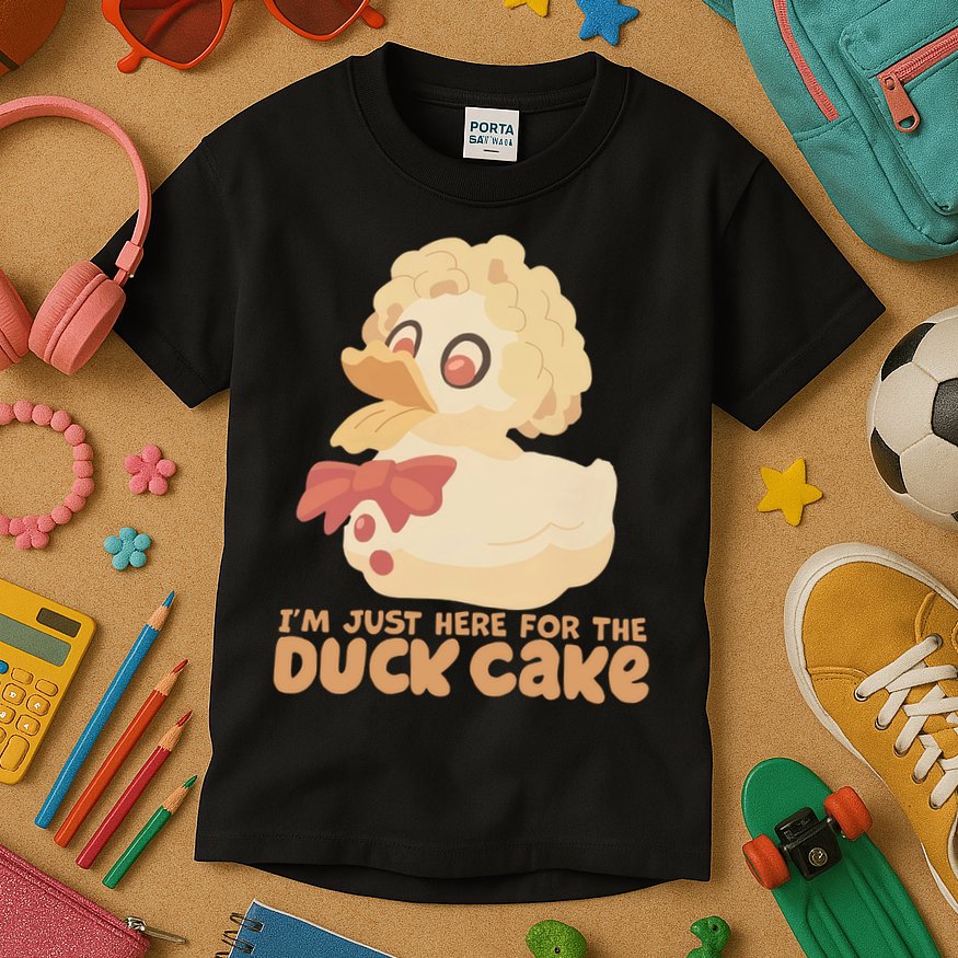 I Just Here For The Duck Cake Snack Kids T-Shirt