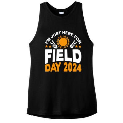 IM Just Here For Field Day 2024 For Teacher Field Day Great Gift Ladies PosiCharge Tri-Blend Wicking Tank