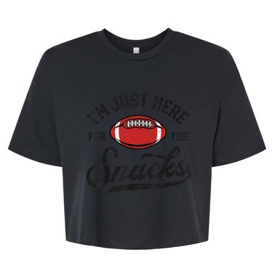 IM Just Here For The Snacks Funny Fantasy Football League Bella+Canvas Jersey Crop Tee