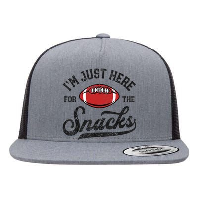 IM Just Here For The Snacks Funny Fantasy Football League Flat Bill Trucker Hat