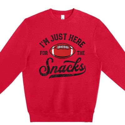 IM Just Here For The Snacks Funny Fantasy Football League Premium Crewneck Sweatshirt