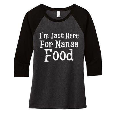 IM Just Here For Nanas Food Thanksgiving Christmas Women's Tri-Blend 3/4-Sleeve Raglan Shirt