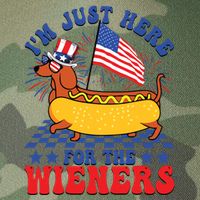 Im Just Here For Wieners Dachshund Dog Hotdog 4th Of July Legacy Tie Dye Trucker Hat
