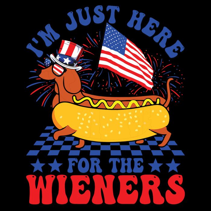 Im Just Here For Wieners Dachshund Dog Hotdog 4th Of July Impact Tech Backpack