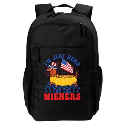 Im Just Here For Wieners Dachshund Dog Hotdog 4th Of July Backpack