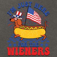 Im Just Here For Wieners Dachshund Dog Hotdog 4th Of July Cotton Canvas Backpack