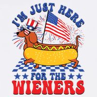 Im Just Here For Wieners Dachshund Dog Hotdog 4th Of July Garment-Dyed Sweatshirt