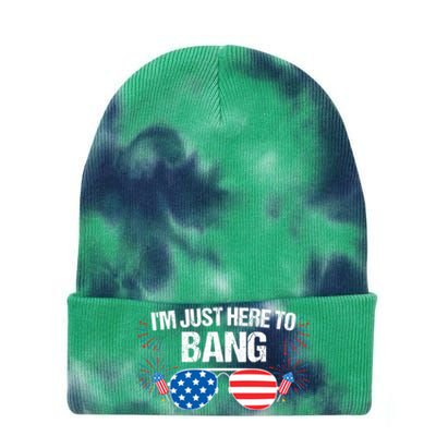 Im Just Here To Bang 4th Of July Fireworks Director Gift Tie Dye 12in Knit Beanie