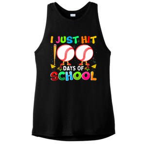 I Just Hit 100 Days Of School Baseball 100th Day Meaningful Gift Ladies PosiCharge Tri-Blend Wicking Tank