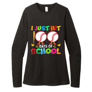 I Just Hit 100 Days Of School Baseball 100th Day Meaningful Gift Womens CVC Long Sleeve Shirt