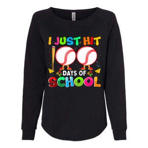 I Just Hit 100 Days Of School Baseball 100th Day Meaningful Gift Womens California Wash Sweatshirt