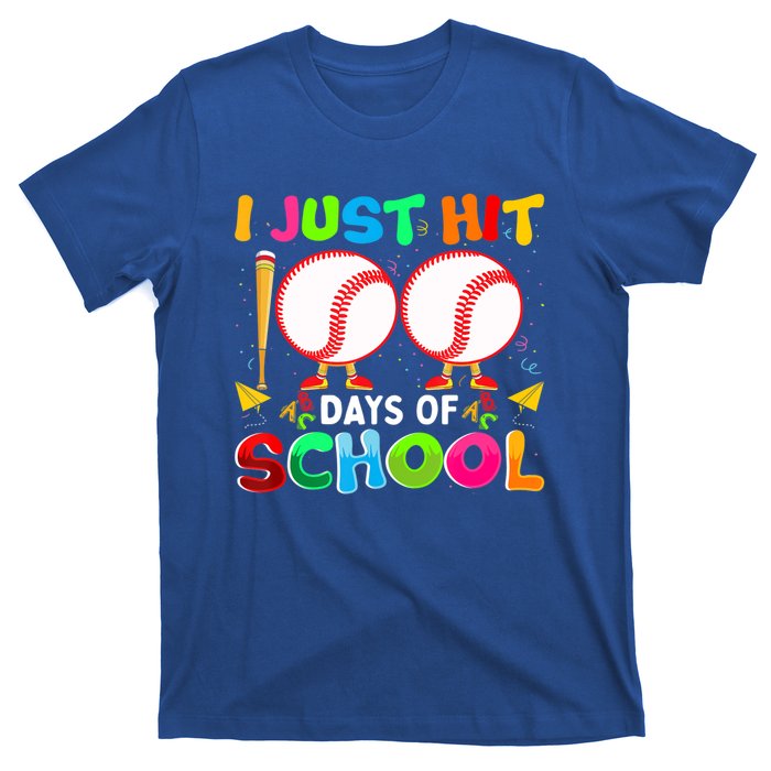 I Just Hit 100 Days Of School Baseball 100th Day Meaningful Gift T-Shirt