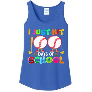 I Just Hit 100 Days Of School Baseball 100th Day Meaningful Gift Ladies Essential Tank