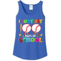 I Just Hit 100 Days Of School Baseball 100th Day Meaningful Gift Ladies Essential Tank