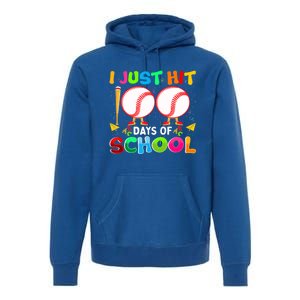 I Just Hit 100 Days Of School Baseball 100th Day Meaningful Gift Premium Hoodie