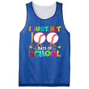 I Just Hit 100 Days Of School Baseball 100th Day Meaningful Gift Mesh Reversible Basketball Jersey Tank