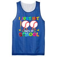 I Just Hit 100 Days Of School Baseball 100th Day Meaningful Gift Mesh Reversible Basketball Jersey Tank