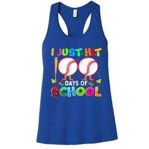 I Just Hit 100 Days Of School Baseball 100th Day Meaningful Gift Women's Racerback Tank