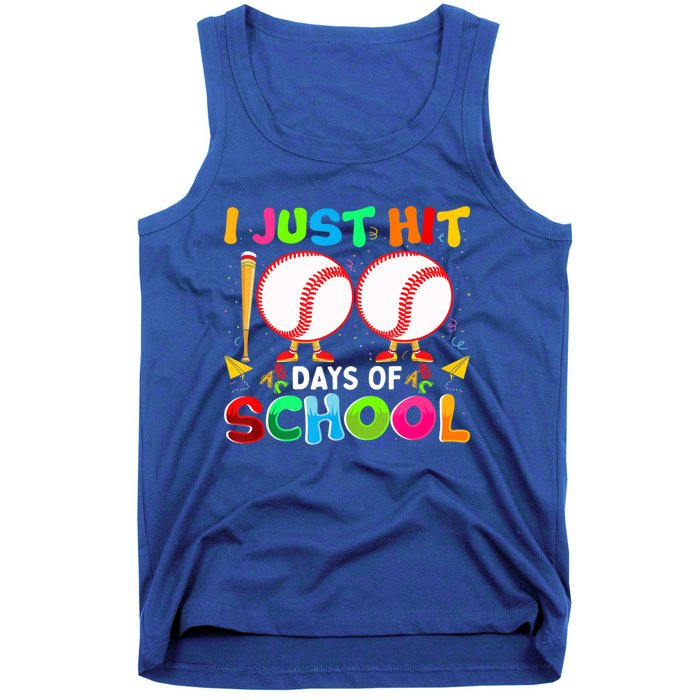 I Just Hit 100 Days Of School Baseball 100th Day Meaningful Gift Tank Top