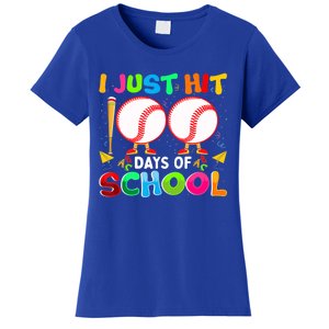 I Just Hit 100 Days Of School Baseball 100th Day Meaningful Gift Women's T-Shirt