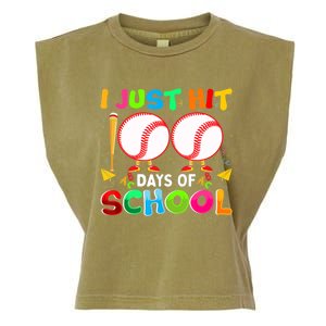 I Just Hit 100 Days Of School Baseball 100th Day Meaningful Gift Garment-Dyed Women's Muscle Tee