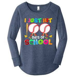 I Just Hit 100 Days Of School Baseball 100th Day Meaningful Gift Women's Perfect Tri Tunic Long Sleeve Shirt