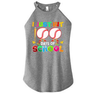 I Just Hit 100 Days Of School Baseball 100th Day Meaningful Gift Women's Perfect Tri Rocker Tank