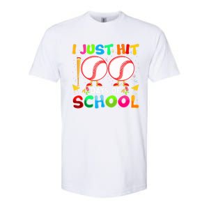 I Just Hit 100 Days Of School Baseball 100th Day Meaningful Gift Softstyle CVC T-Shirt