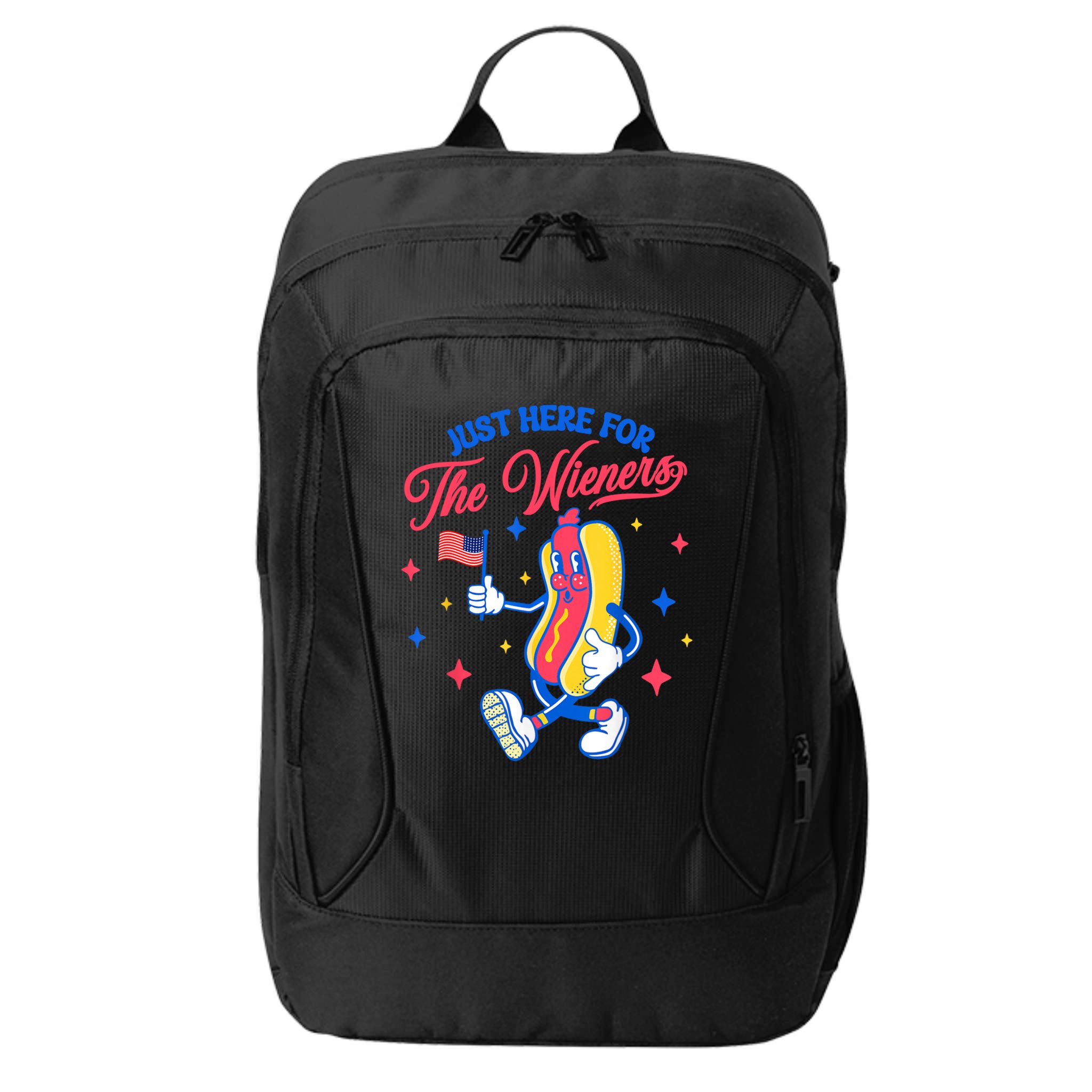 IM Just Here For The Wieners 4th Of July Hot Dog Cute Gift City Backpack