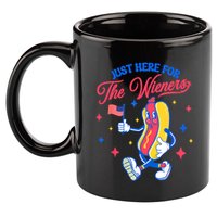IM Just Here For The Wieners 4th Of July Hot Dog Cute Gift 11oz C Handle Ceramic Mug
