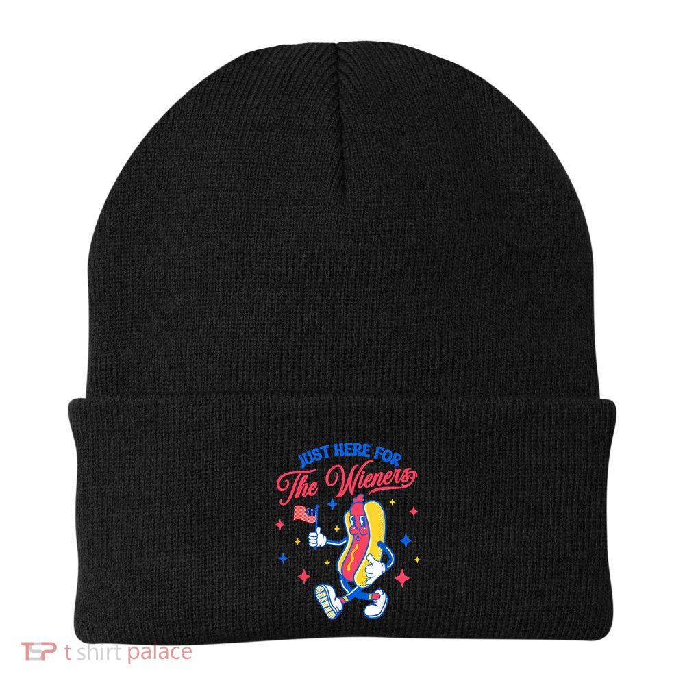 IM Just Here For The Wieners 4th Of July Hot Dog Cute Gift Beanie