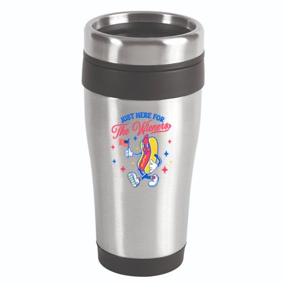 IM Just Here For The Wieners 4th Of July Hot Dog Cute Gift 16oz Travel Tumbler