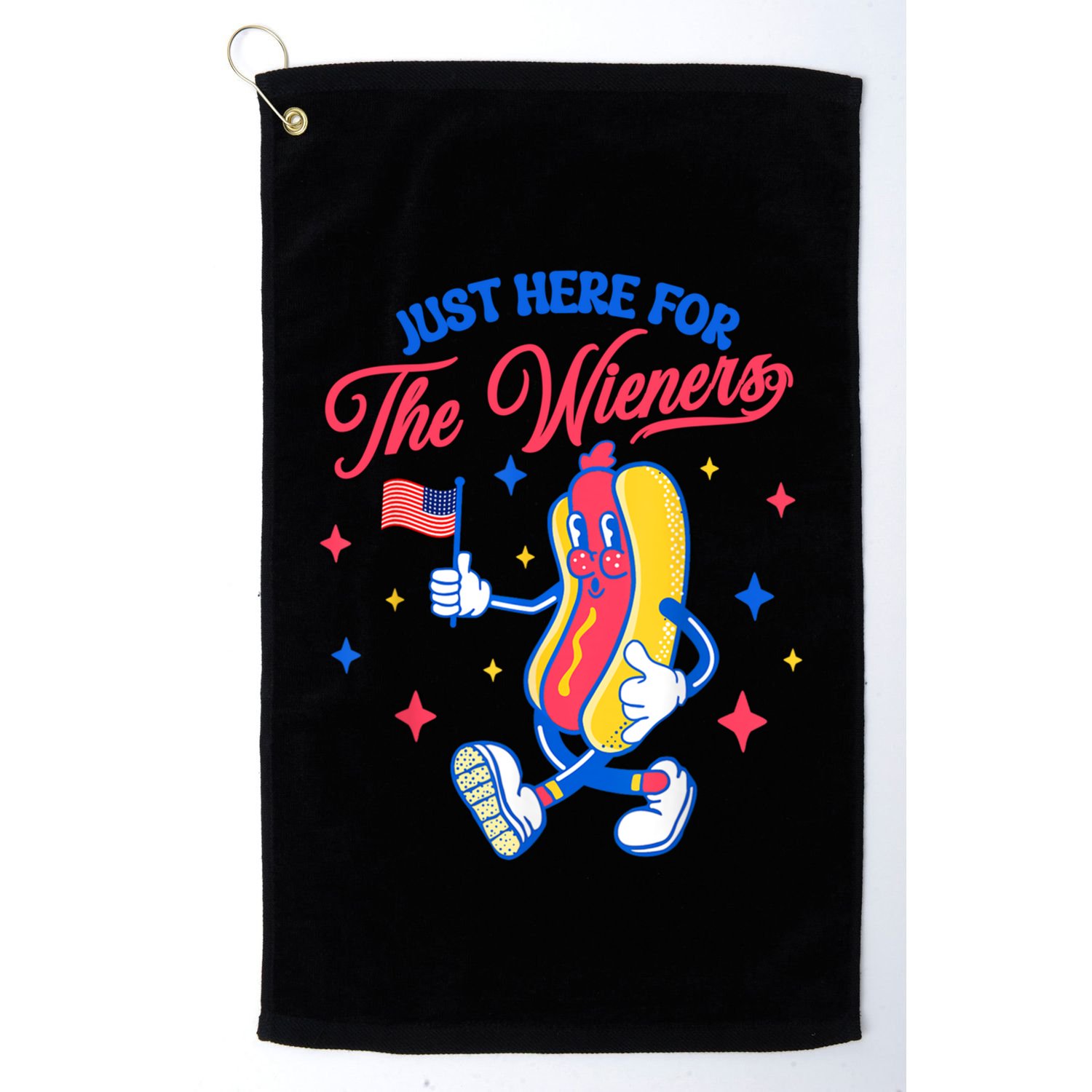 IM Just Here For The Wieners 4th Of July Hot Dog Cute Gift Golf Towel