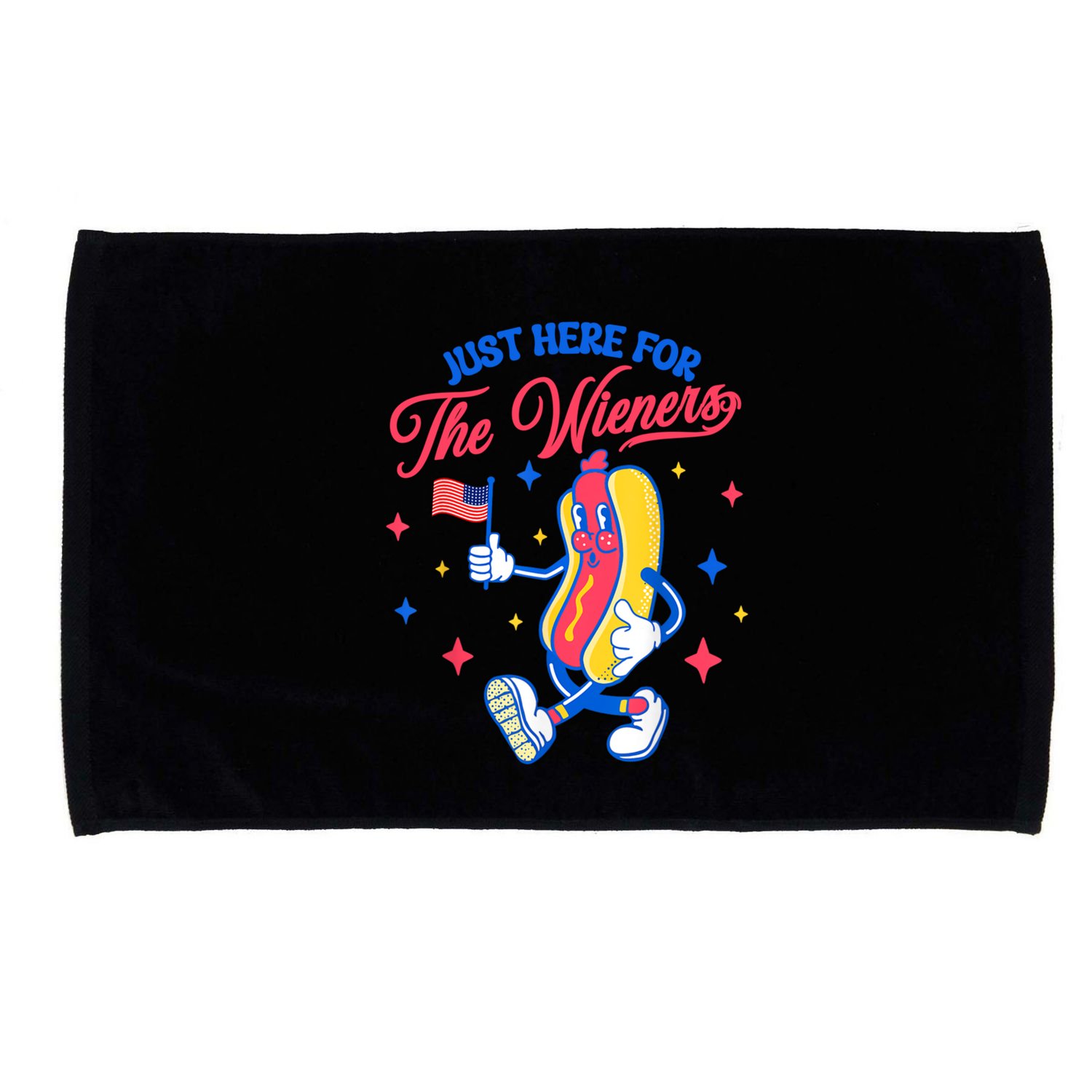 IM Just Here For The Wieners 4th Of July Hot Dog Cute Gift Microfiber Hand Towel