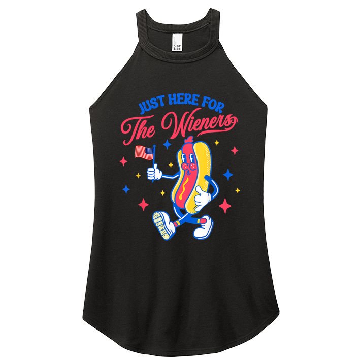 IM Just Here For The Wieners 4th Of July Hot Dog Cute Gift Women's Perfect Tri Rocker Tank