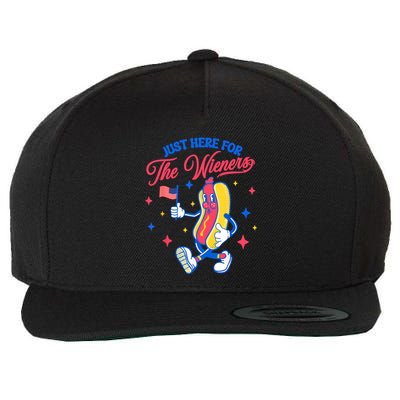 IM Just Here For The Wieners 4th Of July Hot Dog Cute Gift Wool Snapback Cap
