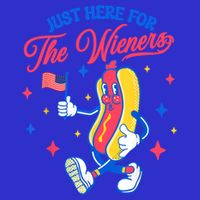 IM Just Here For The Wieners 4th Of July Hot Dog Cute Gift Button
