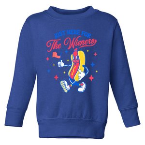 IM Just Here For The Wieners 4th Of July Hot Dog Cute Gift Toddler Sweatshirt