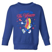 IM Just Here For The Wieners 4th Of July Hot Dog Cute Gift Toddler Sweatshirt