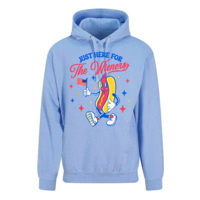 IM Just Here For The Wieners 4th Of July Hot Dog Cute Gift Unisex Surf Hoodie