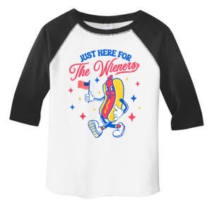 IM Just Here For The Wieners 4th Of July Hot Dog Cute Gift Toddler Fine Jersey T-Shirt