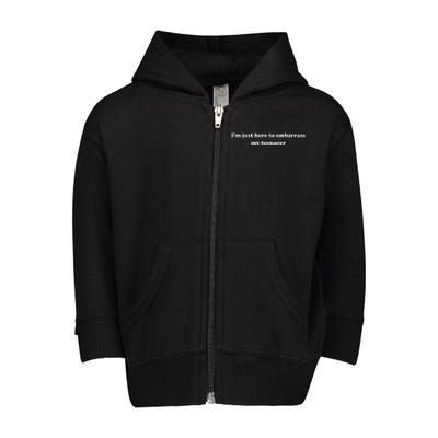 IM Just Here To Embarrass My Teenager Toddler Zip Fleece Hoodie