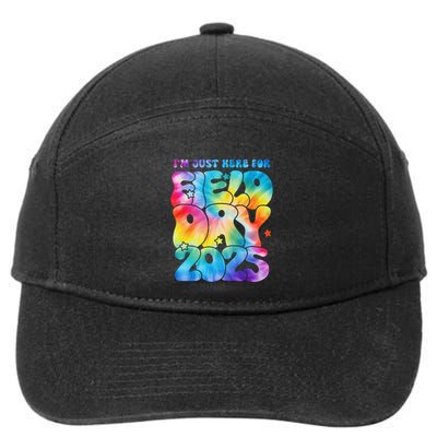 IM Just Here For Field Day 2025 Teacher Tie Dye Groovy Gift 7-Panel Snapback Hat