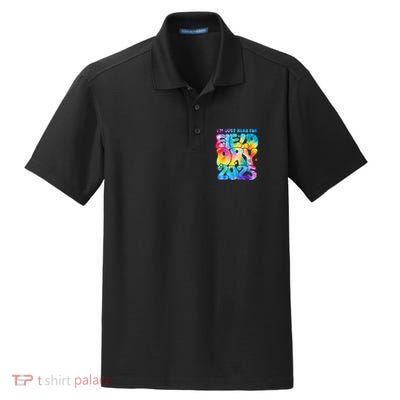 IM Just Here For Field Day 2025 Teacher Tie Dye Groovy Gift Dry Zone Grid Polo